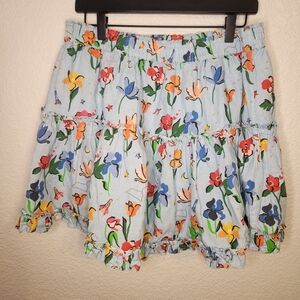 HILL HOUSE Home Of The Paz Skirt Light Blue Space Floral Size Floral Print 2xl